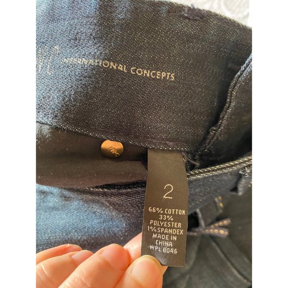 INC Denim Jeans Boot Leg Dark Wash Size 2 Womens low rise - Picture 6 of 6